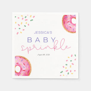 Serviette En Papier Aquarelle Donuts fille bébé Sprinkle Douche