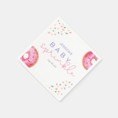 Serviette En Papier Aquarelle Donuts fille bébé Sprinkle Douche (Coin)
