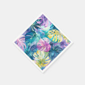 Serviette En Papier Aquarelle d'or Paradis Feuille tropical (Coin)