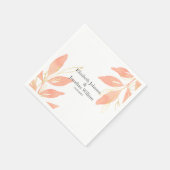 Serviette En Papier Aquarelle dorée Mariage floral (Coin)