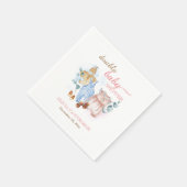 Serviette En Papier Aquarelle double Baby shower bleu rose (Coin)