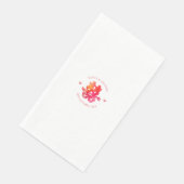 Serviette En Papier Aquarelle double bonheur mariage chinois floral (Coin)