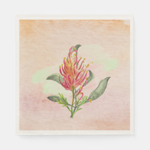 Serviette En Papier Aquarelle douce arrière - plan Rose floral moderne