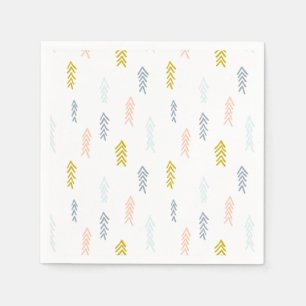 Serviette En Papier Aquarelle douce Chevron Motif