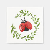 Serviette En Papier Aquarelle douce Ladybug Anniversaire (Devant)