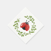Serviette En Papier Aquarelle douce Ladybug Anniversaire (Coin)