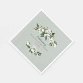 Serviette En Papier Aquarelle douce Magnolia Verdure Mariage serviette (Coin)