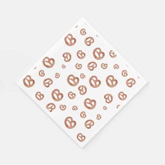 Serviette En Papier Aquarelle douce salée Motif Pretzel (Coin)