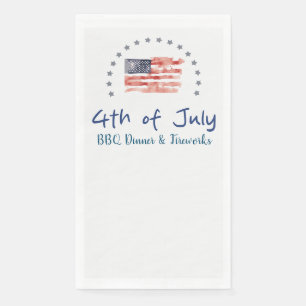 Serviette En Papier Aquarelle drapeau américain avec étoiles