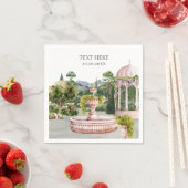 Serviette En Papier Aquarelle Dreamy jardin vert élégant (En situation)