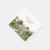 Serviette En Papier Aquarelle Dreamy jardin vert élégant (Coin)