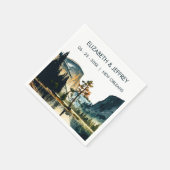 Serviette En Papier Aquarelle du Mariage du parc national Yosemite (Coin)