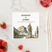 Serviette En Papier Aquarelle du Mariage du parc national Yosemite (En situation)