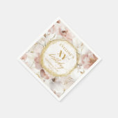 Serviette En Papier Aquarelle Dusty rose 70 serviettes d'anniversaire (Coin)