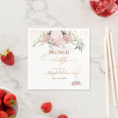 Serviette En Papier Aquarelle Dusty Roses Brunch Bubbly Napkins (En situation)