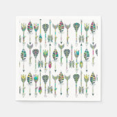 Serviette En Papier aquarelle éclaboussures gris flèches tribales moti (Devant)