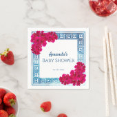 Serviette En Papier Aquarelle Elégance Grecienne + Baby shower rose (En situation)