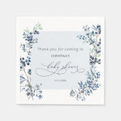 Serviette En Papier Aquarelle Elegant Blueberries Baby shower serviett (Devant)