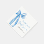 Serviette En Papier Aquarelle Elegant Dusty Blue Bow Fête des mariées (Coin)