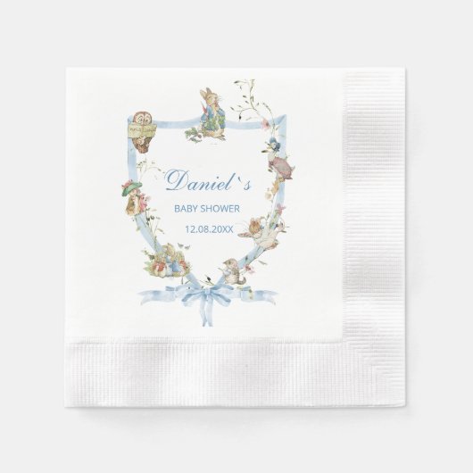 Serviette En Papier Aquarelle élégant fleur sauvage Peter Rabbit bébé  (Devant)