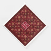 Serviette En Papier Aquarelle élégante Chic Burgundy Red Party Napkins (Coin)