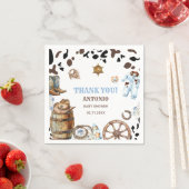 Serviette En Papier Aquarelle élégante Petit Cowboy Rode Papier Napkin (En situation)