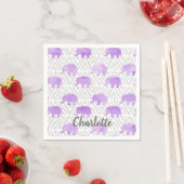 Serviette En Papier Aquarelle Elephant Shibori Primitive Chevron (En situation)