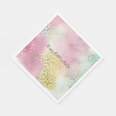 Serviette En Papier Aquarelle Empreinte de léopard Aquarelle rose jaun (Coin)