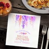 Serviette En Papier Aquarelle en cascade violet orange nuptiale