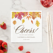 Serviette En Papier Aquarelle en chute Feuille Garland Mariage d'autom (En situation)