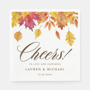 Serviette En Papier Aquarelle en chute Feuille Garland Mariage d'autom