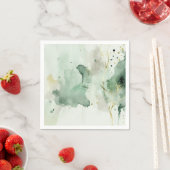 Serviette En Papier Aquarelle en marbre vert et or (En situation)