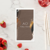 Serviette En Papier Aquarelle en or noir beige Brown (En situation)