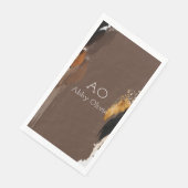 Serviette En Papier Aquarelle en or noir beige Brown (Coin)