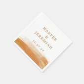 Serviette En Papier Aquarelle en terre cuite moderne rouille brûlée or (Coin)
