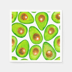 Serviette En Papier Aquarelle en tranches d'Avocado
