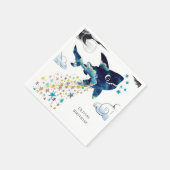Serviette En Papier Aquarelle Enchantée Requin profond Anniversaire (Coin)