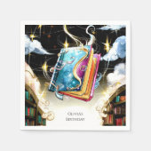 Serviette En Papier Aquarelle Enfants Pastel Histoire Anniversaire (Devant)