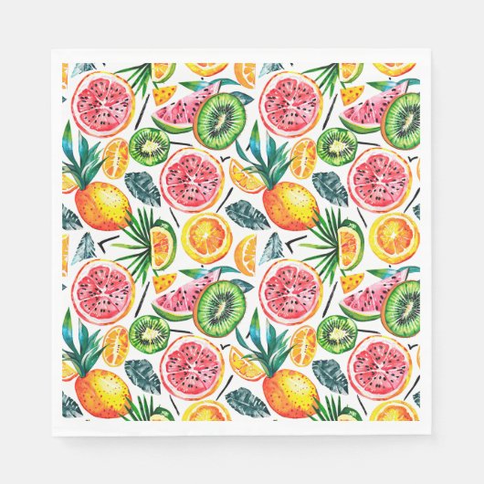 Serviette En Papier Aquarelle esquissée motif détaillé de Dragon fru (Devant)