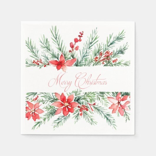 Serviette En Papier Aquarelle et verdure (Devant)