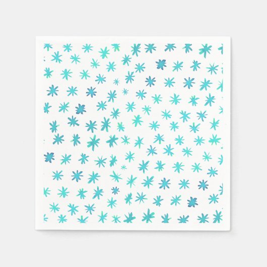 Serviette En Papier Aquarelle étoile - turquoise (Devant)