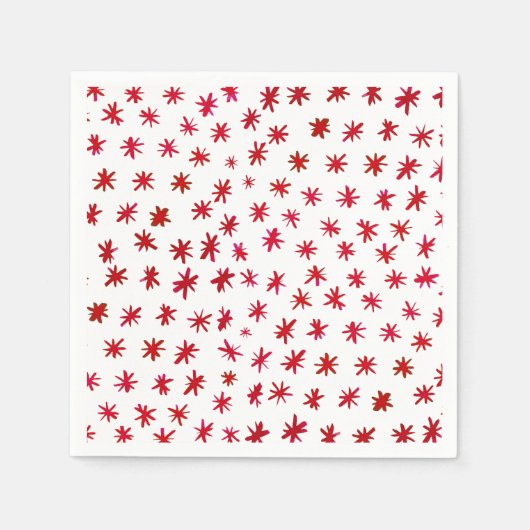 Serviette En Papier Aquarelle étoilée - rouge (Devant)