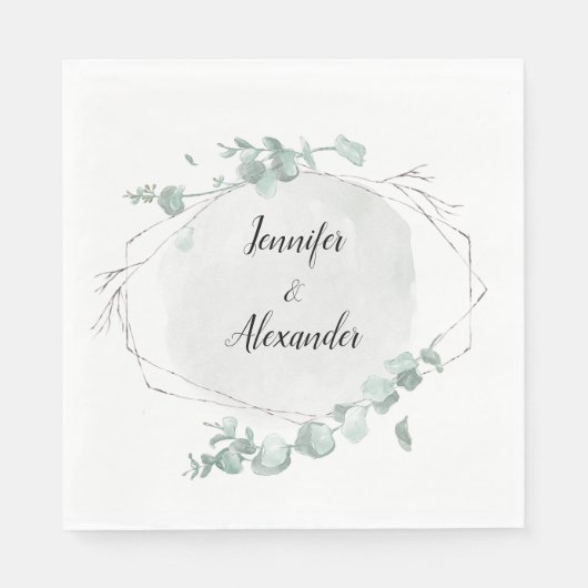 Serviette En Papier Aquarelle Eucalyptus (Devant)