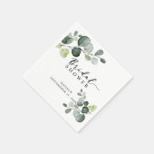Serviette En Papier Aquarelle Eucalyptus Fête des mariées verte (Coin)