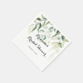 Serviette En Papier Aquarelle Eucalyptus Fête des mariées verte Naples (Coin)