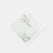 Serviette En Papier Aquarelle Eucalyptus Mariage de verdure (Coin)