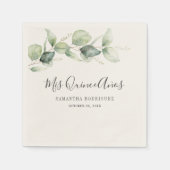 Serviette En Papier Aquarelle Eucalyptus Quinceanera 15e anniversaire (Devant)