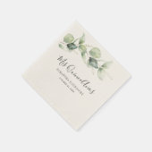 Serviette En Papier Aquarelle Eucalyptus Quinceanera 15e anniversaire (Coin)