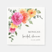 Serviette En Papier Aquarelle Ferstive Fleurs vives Fête des mariées (Devant)