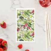 Serviette En Papier Aquarelle Festive Holly Berry (En situation)
